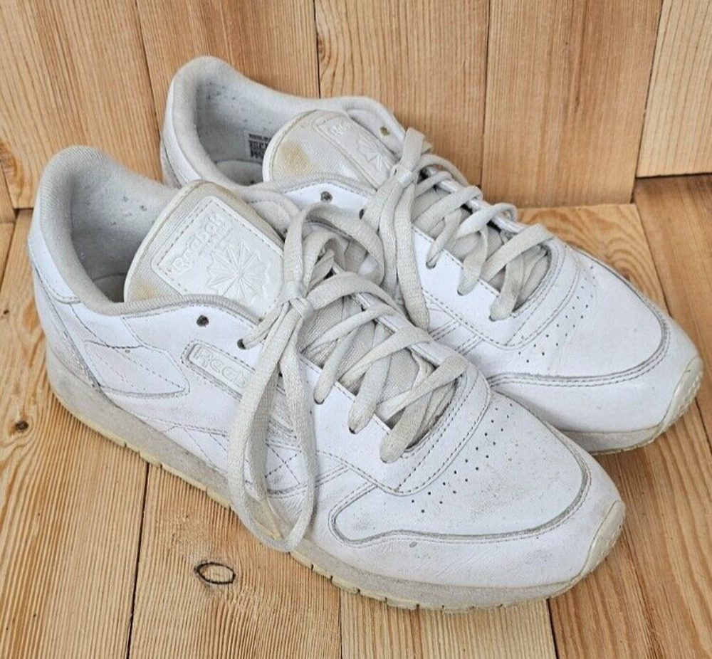 Reebok Classic Leather Shoes Womens 8.5 White Athletic Streetwear Grunge Comfort